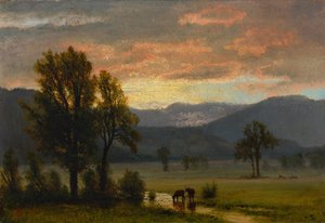 牛のいる風景 作： Albert Bierstadt